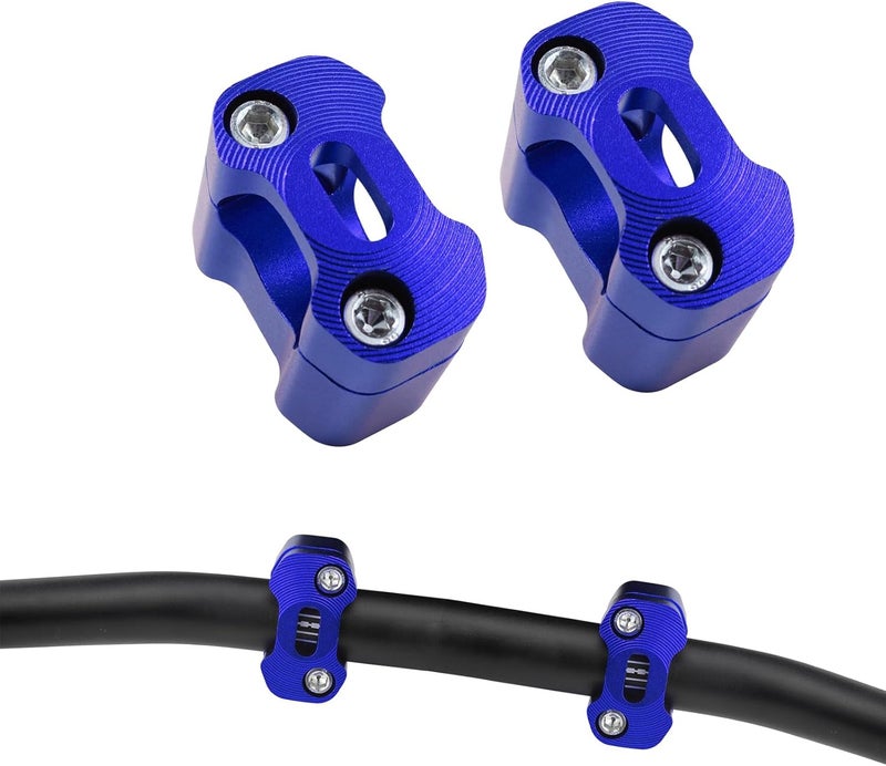Adsspro Universal Motorcycle 1-1/8"(28mm) 7/8" (22mm) CNC Aluminum Handlebar Handle Risers Adjustable Fat Bar Mount Clamps For EXC KLX KXF YZF CRF XR SX SXF YZ Motorbike Dirt Pit Bike (Blue) - Image 5